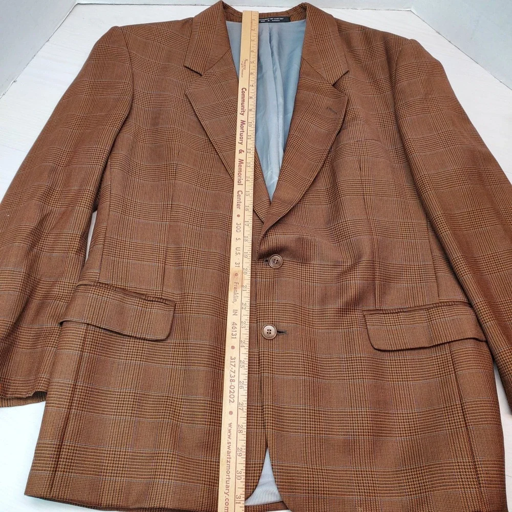 Paul Rodon Couture Zeidler & Zeidler Brown Glen Plaid Wool Blazer 42R Slovakia